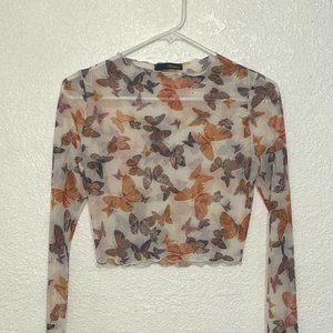 Butterfly shin crop top